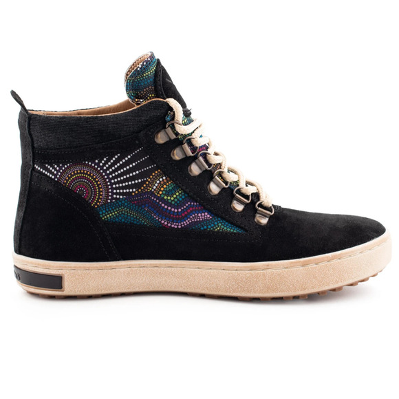 inkkas Shoes - Inkkas Brisbane Camping Boots Womens 10 Black Suede Aboriginal Art Hi Top Hiking